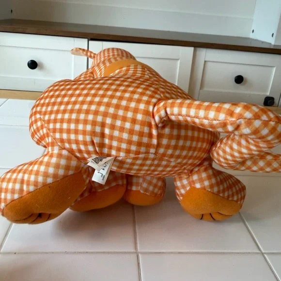 Vintage Scooby Doo Y2K Orange Gingham Plush Stuffed Animal Hanna-Barbera - Picture 7 of 12